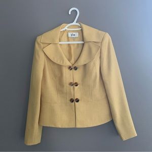 Le Suit Size 6 Yellow Blazer